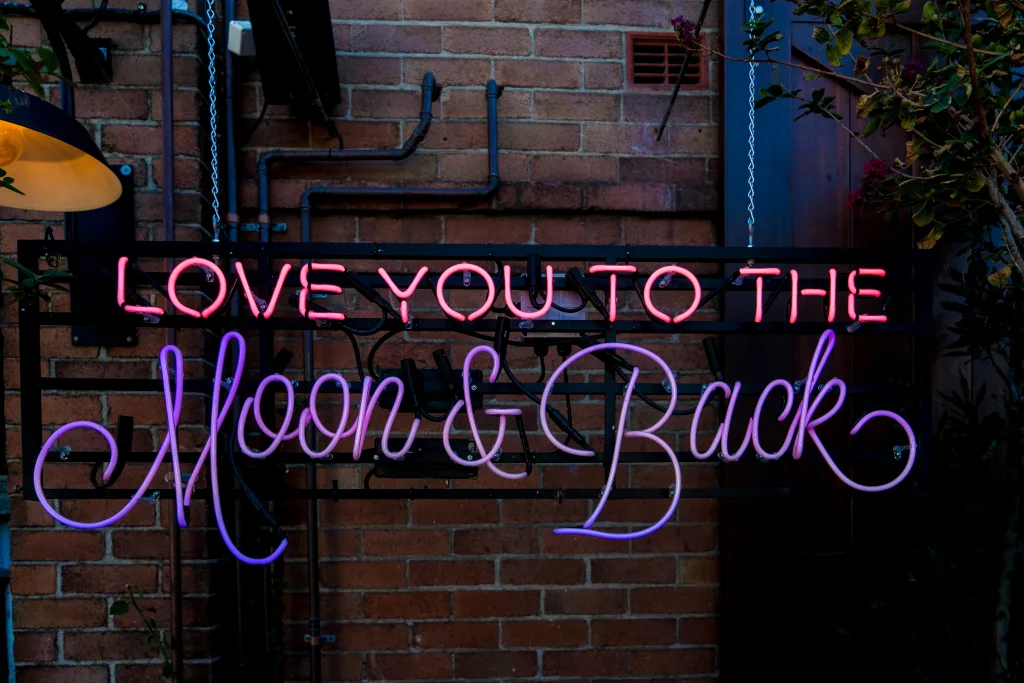 Neon signage for a cake display