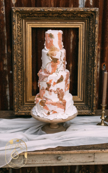 Four tier fondant wedding cake taken at Wickerwood Farm by Sarah Carmody Photography