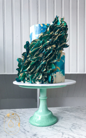 Vegan Wedding Cake The Wave – Hokusai Blue Fruit Petals