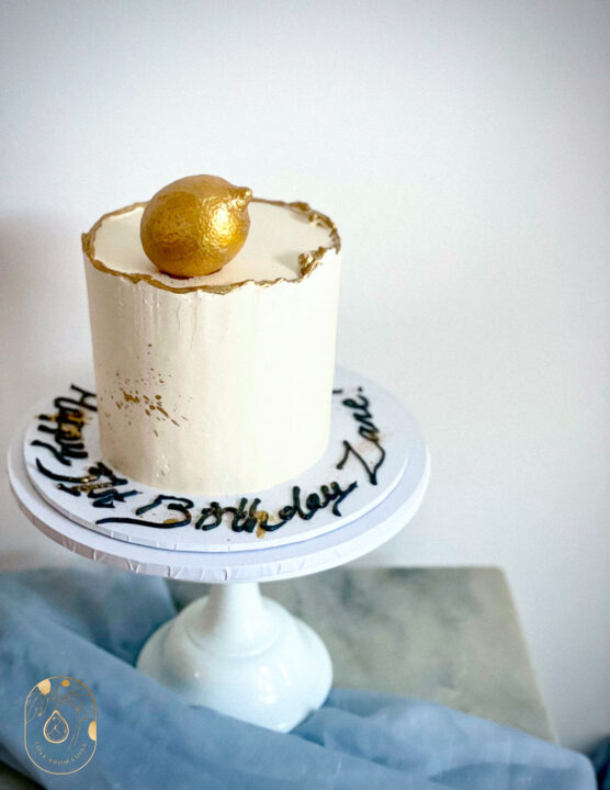 Gold Lemon Celebration Cake Design Idea