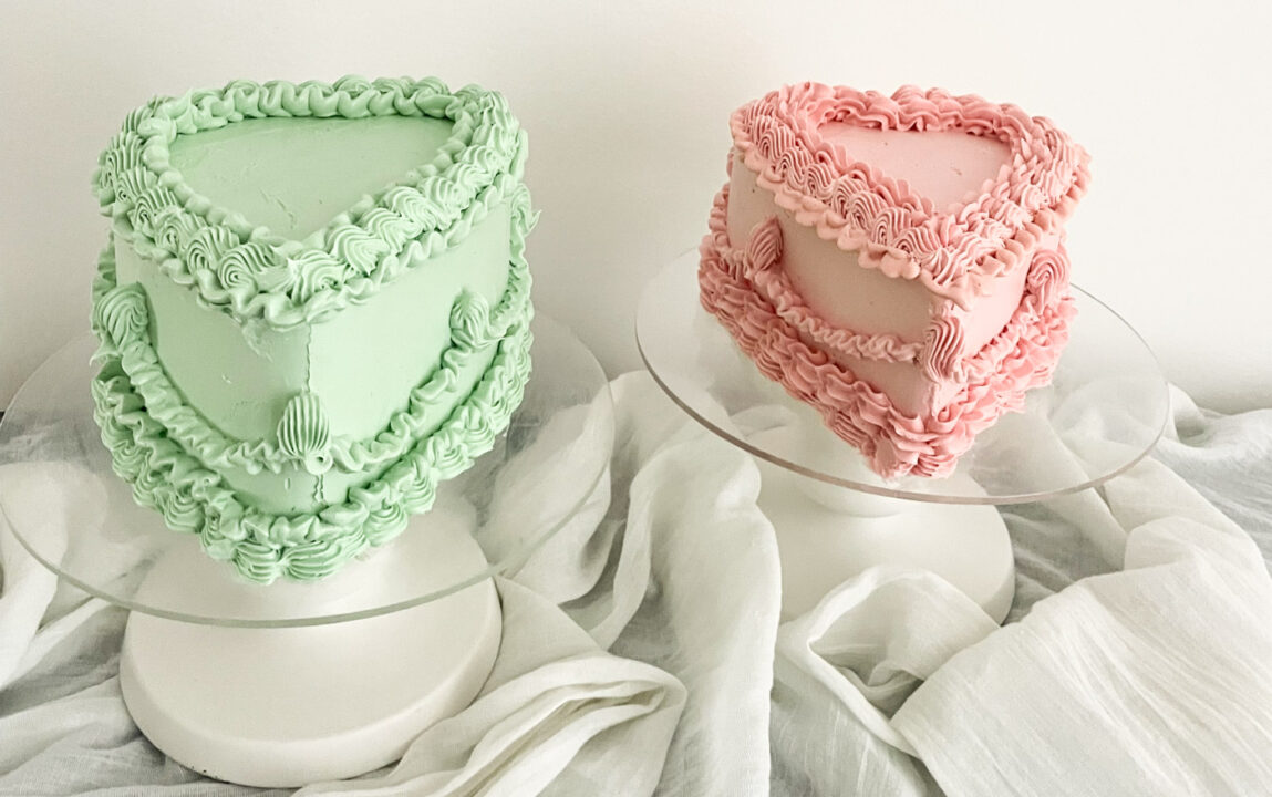 Valentines heart shaped cakes