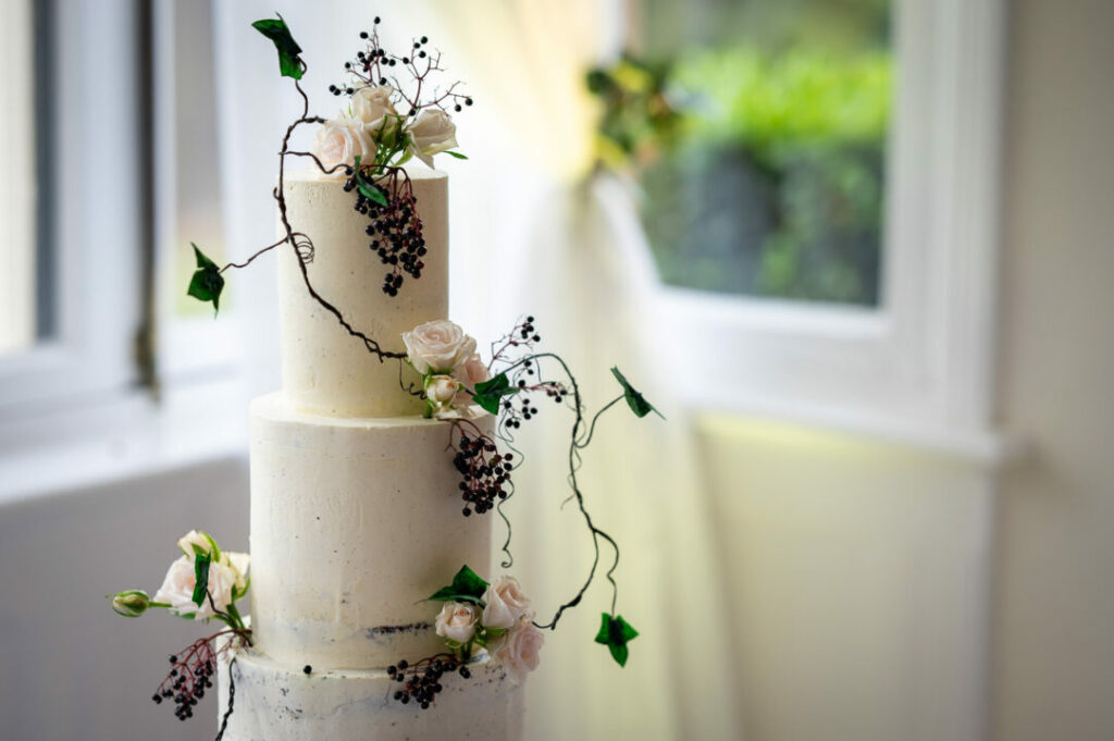 A three tier cake will serve about 60-85 guests when cut into 1 x 1 inch wedding cake coffee portions 