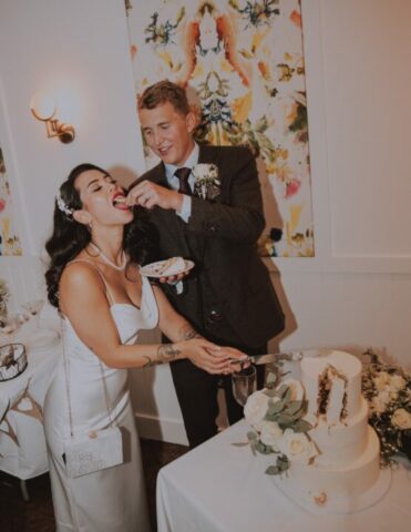 Wedding Cakes Brighton_ Harbour Hotel Brighton Wedding Cake Brighton - Cake cutting at the Harbour Hotel in Brighton